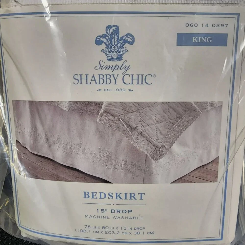 Simply Shabby Chic White Embroidered Bed Skirt 15